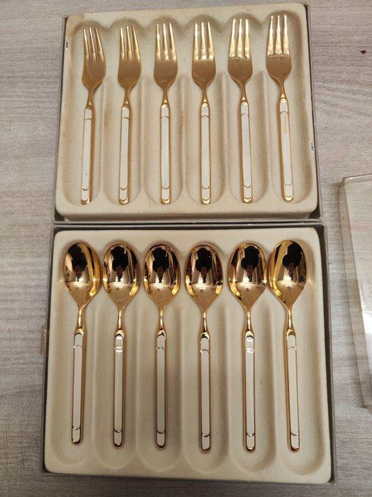 Hanseat - Bestekset (12) - Verguld, Emaille, Antiek en Kunst, Antiek | Meubels | Tafels