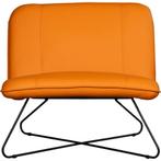 Oranje leren design stoel zonder armleuning - Loveseat -, Huis en Inrichting, Fauteuils, Nieuw, Ophalen of Verzenden, 75 tot 100 cm