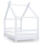 vidaXL Kinderbedframe massief grenenhout wit 80x160 cm, Kinderen en Baby's, Kinderkamer | Bedden, Verzenden, Nieuw