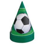 Voetbal Feesthoedjes 8st, Hobby en Vrije tijd, Feestartikelen, Verzenden, Nieuw