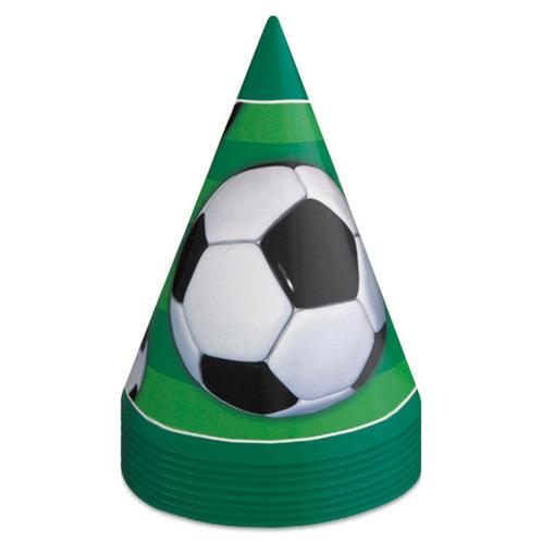 Voetbal Feesthoedjes 8st, Hobby en Vrije tijd, Feestartikelen, Nieuw, Verzenden