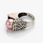 Zonder Minimumprijs - Ring Zilver Parel, Sieraden, Tassen en Uiterlijk, Ringen, Nieuw