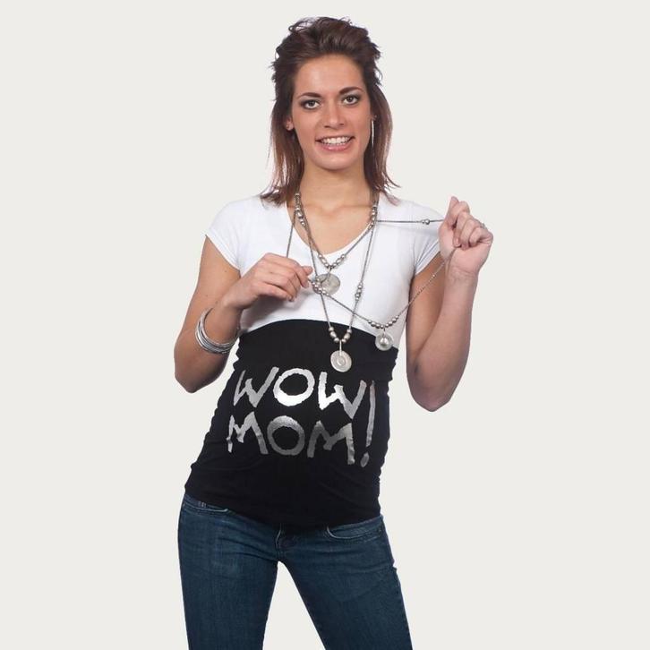 Op en Top Zwanger Zwangerschaps Buikband Wow Mom Zwart/Zilve, Kleding | Dames, Positiekleding, Nieuw