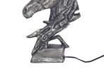 Handgemaakte tafellamp CABALLO 60cm zilverzwart metalen, Ophalen of Verzenden, Nieuw