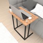 [en.casa] Bureau Högsby laptoptafel 65,5x60x35,5 cm eiken en, Huis en Inrichting, Tafels | Bijzettafels, Verzenden, Nieuw