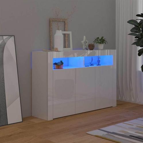 Hoogglans Wit Dressoir met LED - Tweedekansje - OP=OP, Huis en Inrichting, Kasten | Dressoirs, 100 tot 150 cm, 25 tot 50 cm, Nieuw