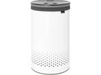 Brabantia Wasmand - met Deksel - 60 l - White / Dark Grey, Huis en Inrichting, Verzenden, Zo goed als nieuw