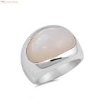 Zilveren ring met ovale parelmoer mother of pearl steen, Verzenden, Nieuw, Zilver