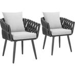 Set van 2 stoelen Lugano in rope-design met aluminium frame, Tuin en Terras, Verzenden, Nieuw
