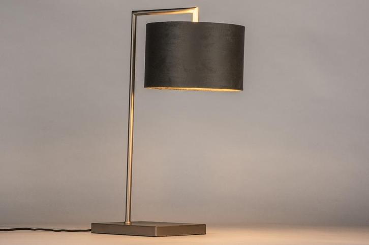 Rietveld Tafellampen - Grijs, Staalgrijs - Staal, Stof, Meta, Huis en Inrichting, Lampen | Tafellampen, Verzenden
