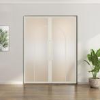 Dubbele stalen taatsdeur - Wit - 2 Vlaks rond - Mat glas, Doe-het-zelf en Verbouw, Deuren en Horren, Minder dan 80 cm, Overige typen