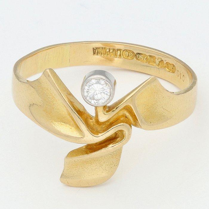 Ring - 18 karaat Geel goud, Witgoud Diamant (Natuurlijk) -, Sieraden, Tassen en Uiterlijk, Ringen