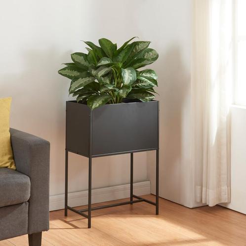 [en.casa] Plantenstandaard Porsgrunn 70x50x30 cm zwart, Tuin en Terras, Bloembakken en Plantenbakken, Nieuw, Verzenden