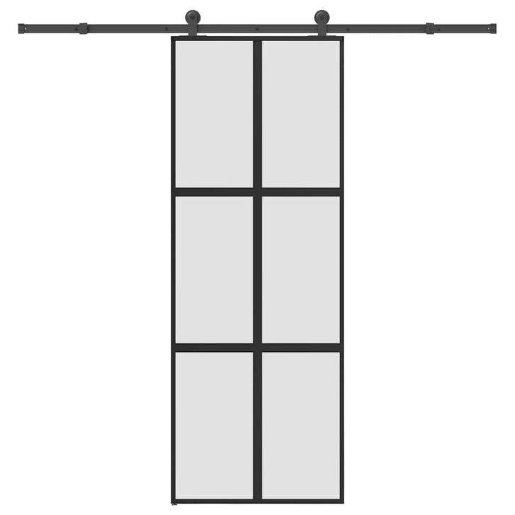 vidaXL Schuifdeur met beslag 76x205 cm gehard glas en, Doe-het-zelf en Verbouw, Deuren en Horren, Nieuw, Verzenden