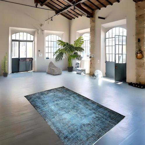 Grote blauwe vintage - Vloerkleed - 295 cm - 180 cm - met, Huis en Inrichting, Stoffering | Tapijten en Kleden
