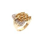 Grote gouden ring met zirconia | Riem (zegelring, riem gesp), Sieraden, Tassen en Uiterlijk, Ringen, Gebruikt, Overige kleuren