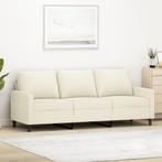 vidaXL Driezitsbank 180 cm fluweel crèmekleurig, Verzenden, 150 tot 200 cm, Stof, Driepersoons