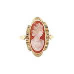 Gouden vintage ring met camee 14 kt, Sieraden, Tassen en Uiterlijk, Ringen, Ophalen of Verzenden, Nieuw