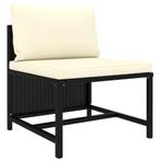 vidaXL Middenbank sectioneel met kussens poly rattan zwart, Tuin en Terras, Verzenden, Nieuw