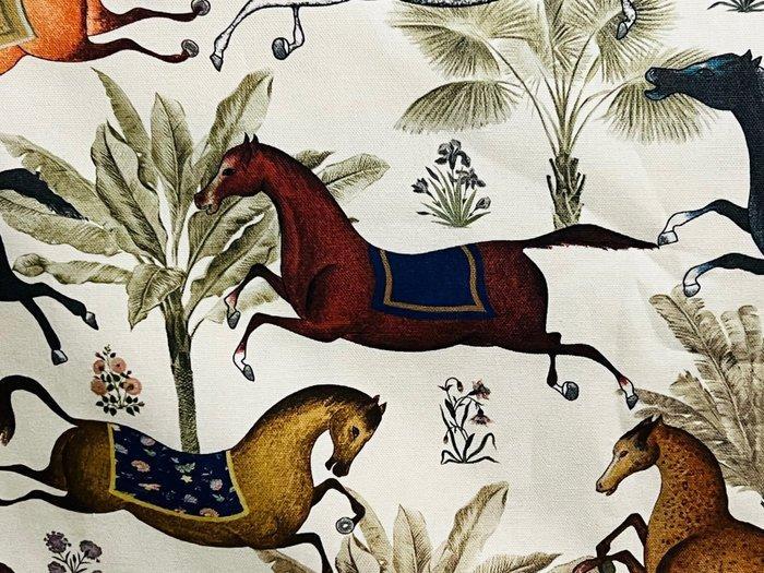 Exclusieve katoenen stof Oeko Tex met paardenmotief -, Antiek en Kunst, Antiek | Kleden en Textiel