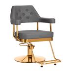 Kappersstoel Granda goud-grijs (Kappersstoel gouden voet), Nieuw, Overige typen, Verzenden