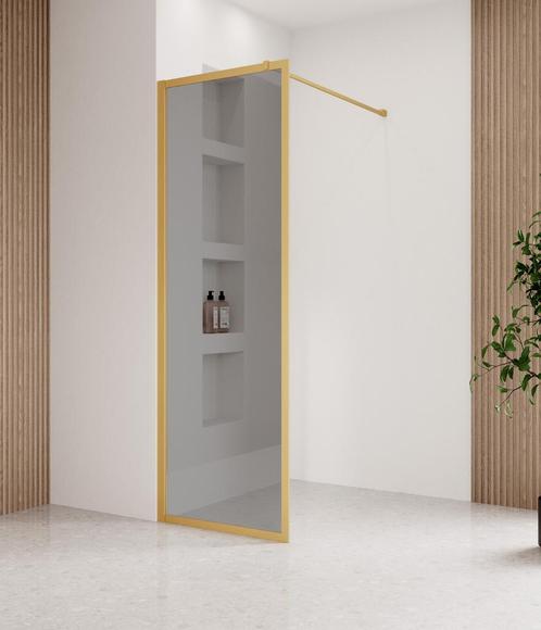 Douchewand Georgia 60 x 200 cm Goud – Inloopdouche 8 mm, Doe-het-zelf en Verbouw, Sanitair, Nieuw, Douche, Verzenden