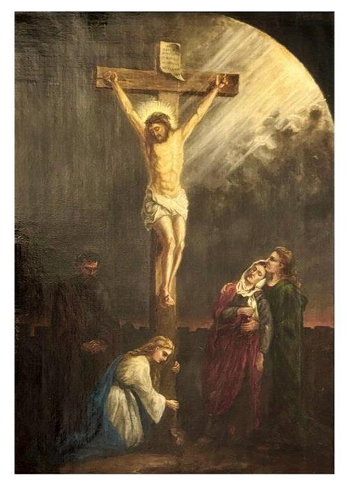 Italiaanse school (XIX) - The Crucifixion, Antiek en Kunst, Kunst | Schilderijen | Klassiek