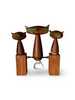 Deens Fabrikaat - sculptuur, Barset - 17.5 cm - Hout of Teak