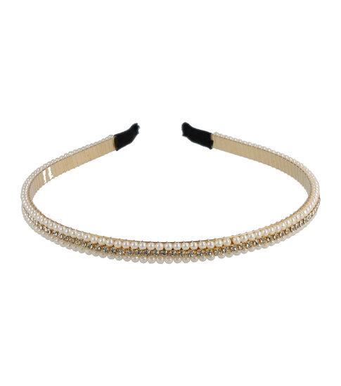 Haarband Diadeem Parel Strass Wit Goud, Sieraden, Tassen en Uiterlijk, Uiterlijk | Haarverzorging