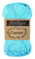 Scheepjes Catona 50 gram - 397 cyan - Katoen Garen, Hobby en Vrije tijd, Breien en Haken, Ophalen of Verzenden, Nieuw