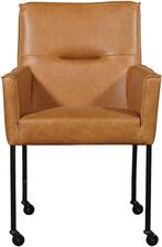 Set van 6 Cognac leren moderne eetkamerstoelen - Vintage Lee, Huis en Inrichting, Stoelen, Overige kleuren, Nieuw, Leer, Ophalen of Verzenden