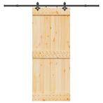 vidaXL Schuifdeur met beslag 85x210 cm massief grenenhout, Doe-het-zelf en Verbouw, Verzenden, Nieuw