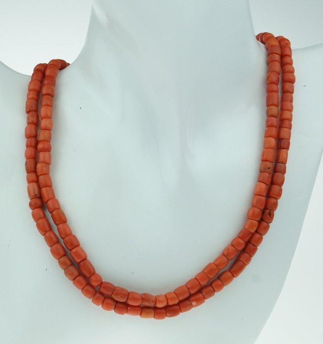 Ketting - 14 karaat Geel goud Bloedkoraal - Fraai gouden, Sieraden, Tassen en Uiterlijk, Antieke sieraden