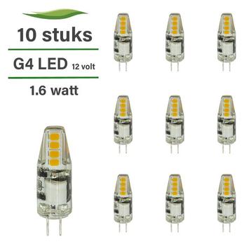 Set van 10 LED lampen G4-GU4 | 12 volt | 1.5 watt | 2700K wa