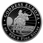 Goddess of Europa Tokelau 1 oz 2022, Verzenden, Losse munt, Zilver