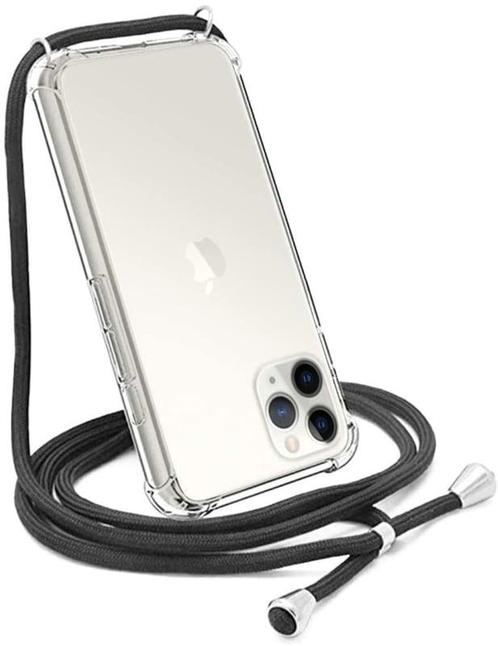 iPhone 11 Pro Max Crossbody Transparant TPU Hoesje met Koord, Telecommunicatie, Mobiele telefoons | Hoesjes en Frontjes | Apple iPhone
