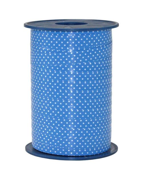 Krullint met stippen Blauw - 10mm, Hobby en Vrije tijd, Knutselen, Overige typen, Nieuw, Ophalen of Verzenden