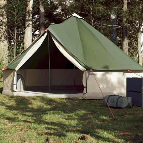vidaXL Tipitent 6-persoons waterdicht groen, Caravans en Kamperen, Tenten, Nieuw, tot en met 2, Verzenden