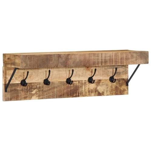 vidaXL Kapstok met schap wandgemonteerd massief mangohout en, Huis en Inrichting, Woonaccessoires | Kapstokken, Nieuw, Verzenden