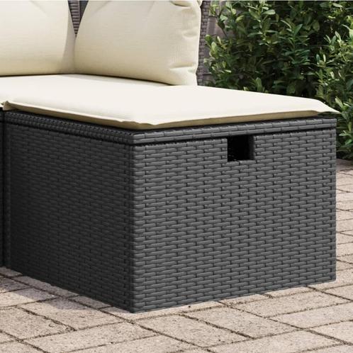 vidaXL Tuinkruk met kussen 55x55x37 cm poly rattan zwart, Tuin en Terras, Tuinsets en Loungesets, Nieuw, Rotan, Verzenden