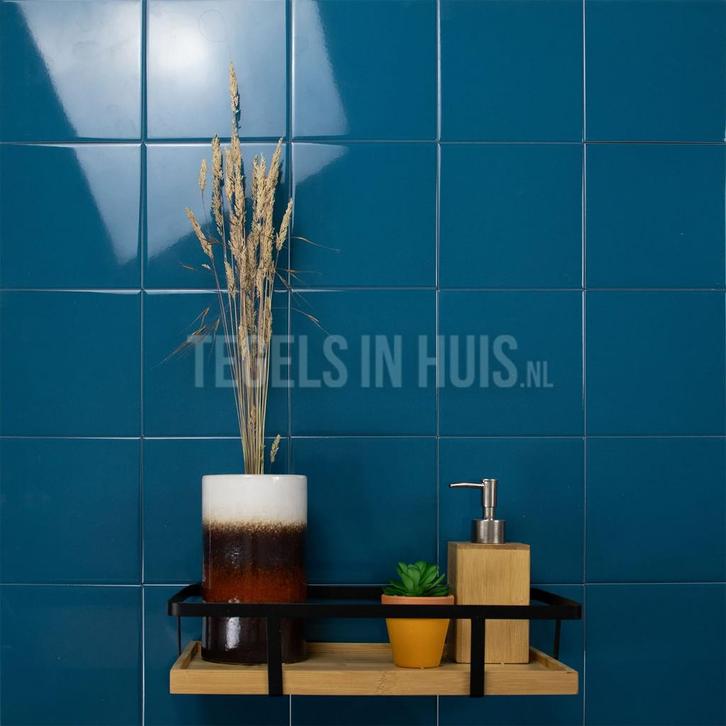 Wandtegel capsule kalami blauw 15x15 wandtegel, Doe-het-zelf en Verbouw, Tegels, Wandtegels, Nieuw, 10 m² of meer, Keramiek, Ophalen