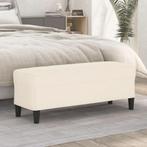 vidaXL Bankje 100x35x41 cm fluweel crèmekleurig, Verzenden, Nieuw, Stof, Minder dan 150 cm