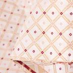 Gobelin stof - Landelijk chique – Beige met gouden ruiten -