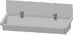 RVS 304 Wastrog met 2 kranen | 120x19,7x47,4 cm, Verzenden