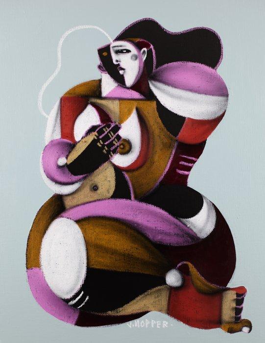 Jone Hopper - Belle demoiselle, Antiek en Kunst, Kunst | Schilderijen | Modern