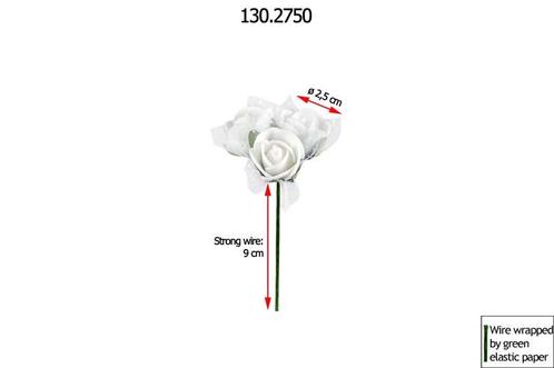 Actie mini foamrose met tule wit bulk pak 96*3 roosjes is, Huis en Inrichting, Woonaccessoires | Kunstplanten en Kunstbloemen