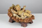 Bernardi - Val Gardena - Snijwerk, Jezus in Kribbe - 8 cm -, Antiek en Kunst