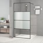 vidaXL Inloopdouchewand 100x195 cm halfmat ESG-glas zwart, Doe-het-zelf en Verbouw, Sanitair, Verzenden, Nieuw