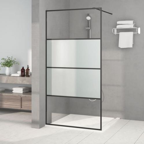 vidaXL Inloopdouchewand 100x195 cm halfmat ESG-glas zwart, Doe-het-zelf en Verbouw, Sanitair, Nieuw, Verzenden
