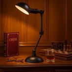 Bureaulamp Princeton Antiek Zwart Binnenverlichting, Huis en Inrichting, Lampen | Tafellampen, Verzenden, Nieuw, Overige materialen